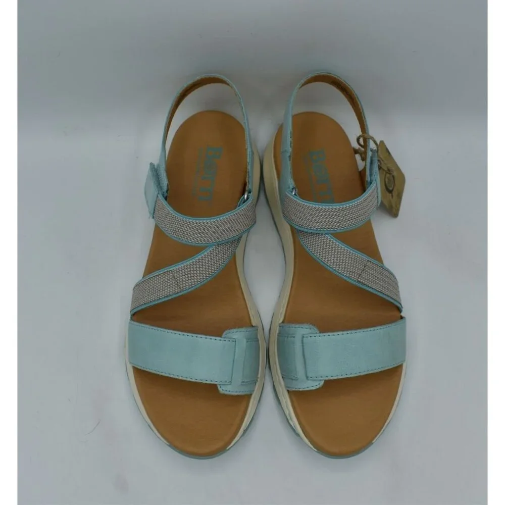 Born Womens Size 11 Mady‎ Turquoise Combo Leather Strappy Open Toe Sandals Shoes
